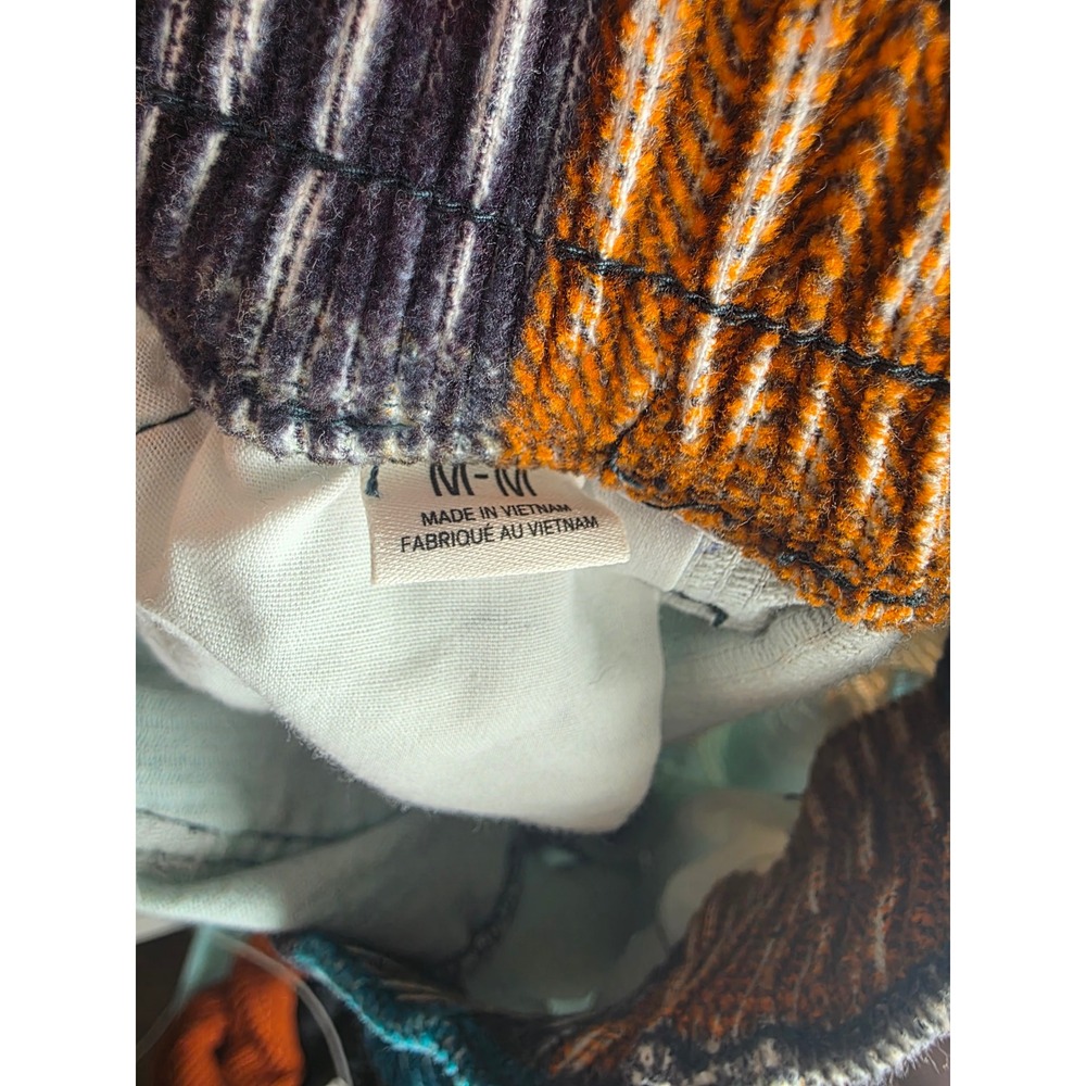 BDG Urban Outfitters Patchwork Corduroy Pants Womens Medium Blue Orange Plaid - Picture 5 of 5